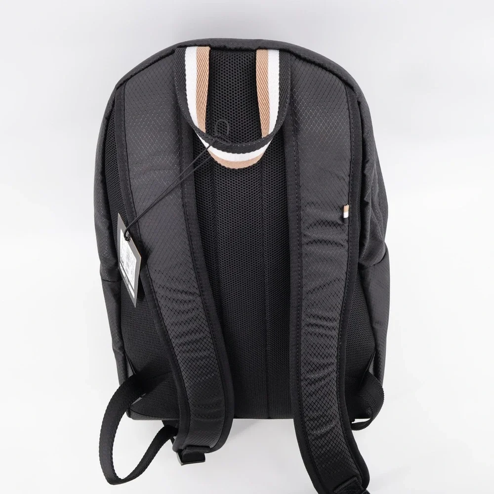 NEW Hugo Boss Pixel R Logo Ripstop Backpack Black Sleeveless Mens OS